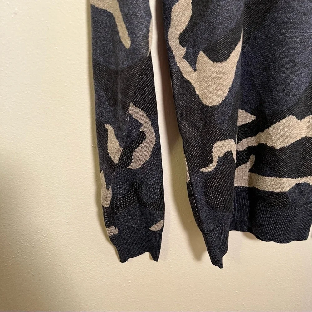 Whipper In Boys Sz 18/20 Quarter Zip Pullover Sweater Blue Gray Black Camouflage